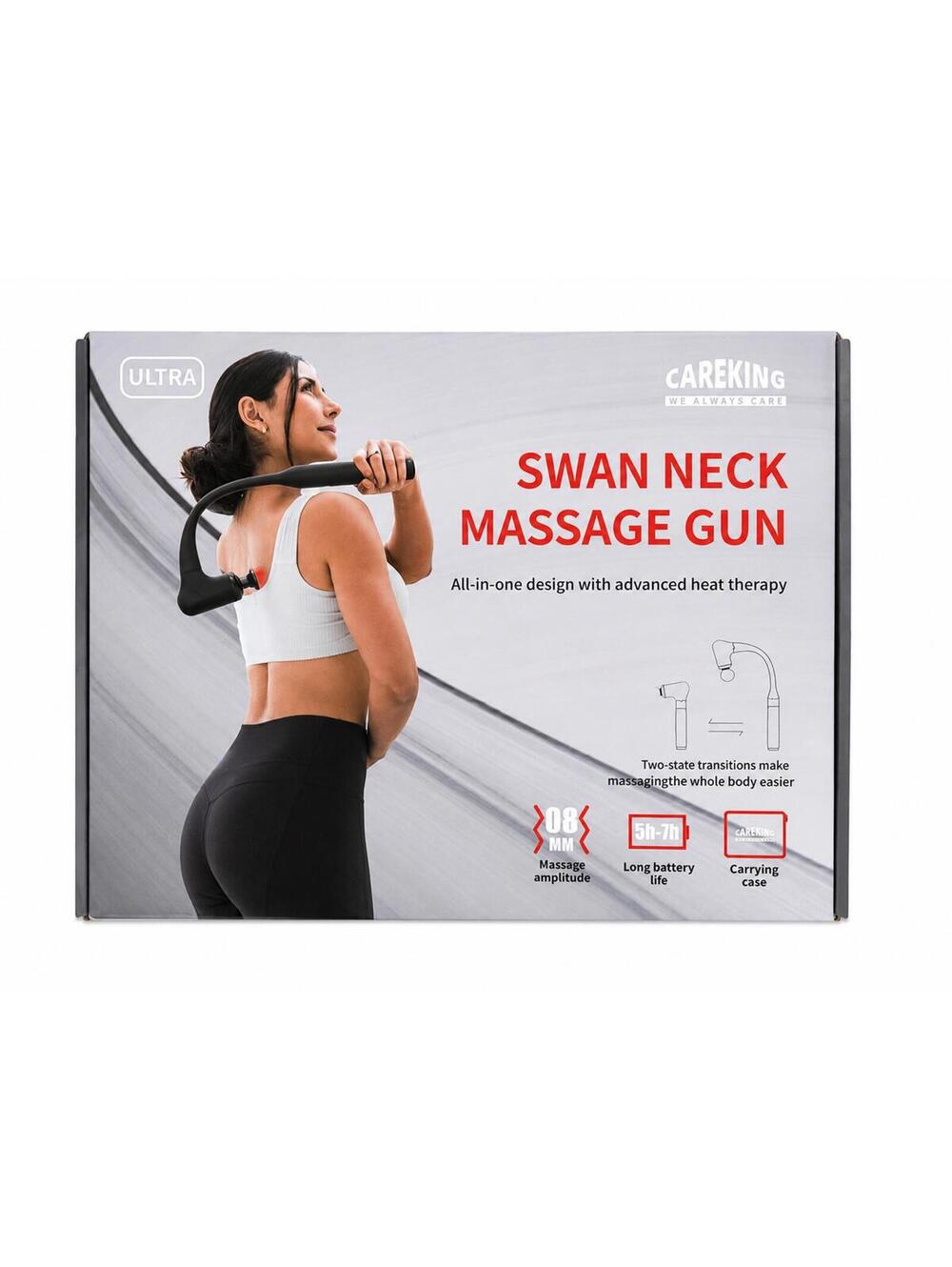 Careking Swan Neck Massage Gun Ultra Heat Therapy Deep Tissue Massager NIB